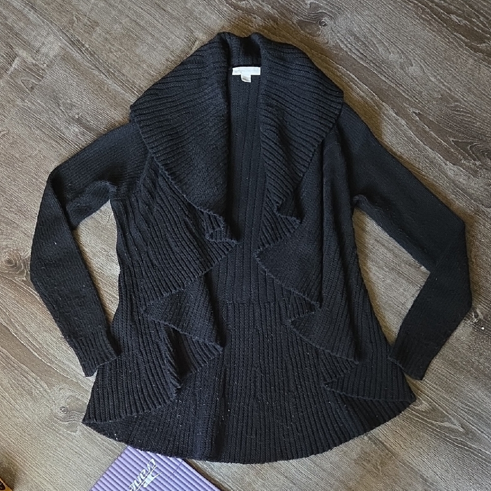 New York & Company Black Open Front Cardigan